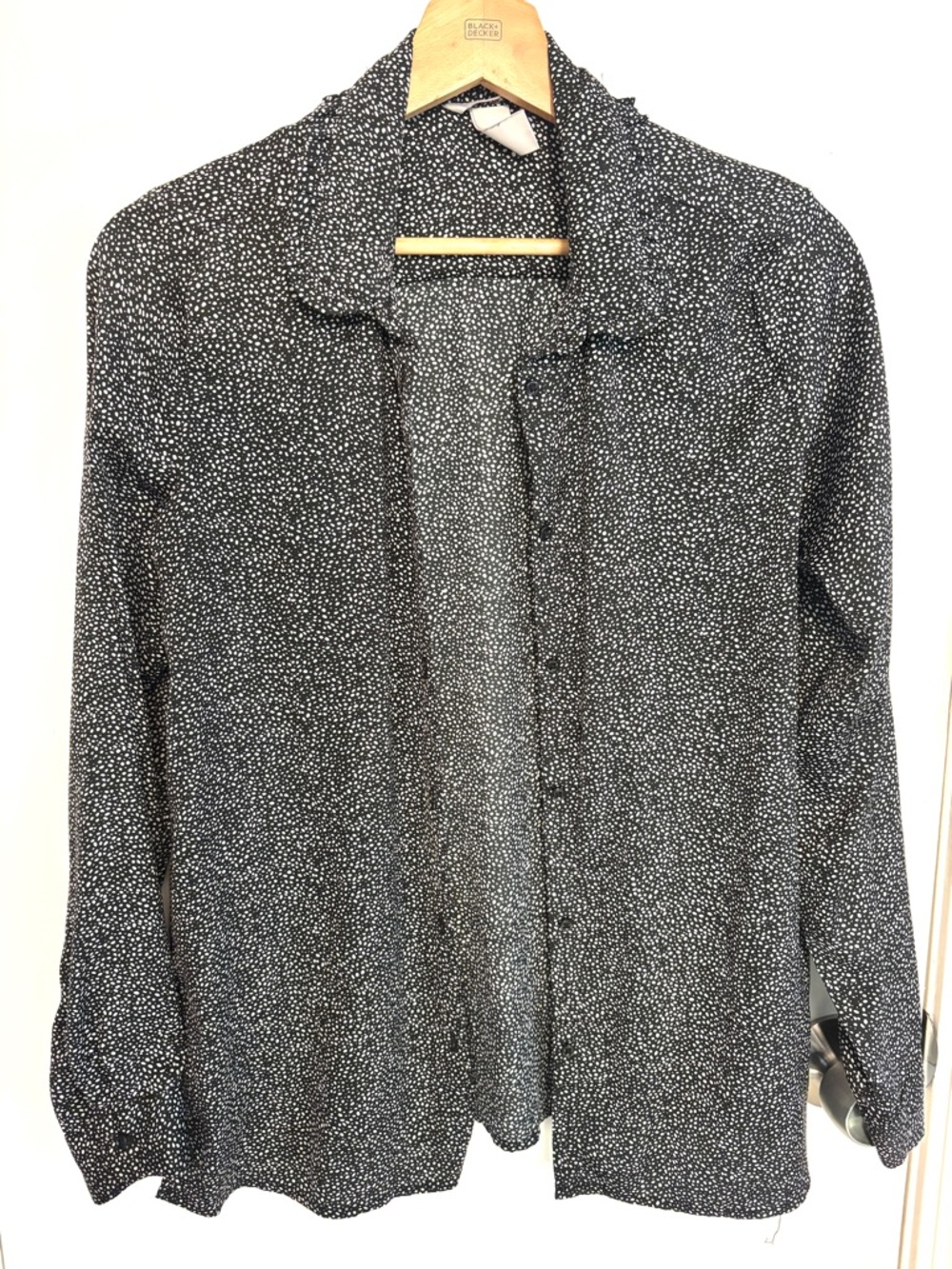 H&M Black Jacket with White Speckle Dot Print